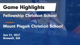 Fellowship Christian School vs Mount Pisgah Christian School Game Highlights - Jan 21, 2017