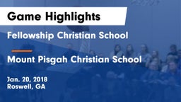 Fellowship Christian School vs Mount Pisgah Christian School Game Highlights - Jan. 20, 2018