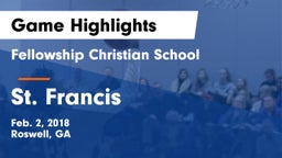 Fellowship Christian School vs St. Francis  Game Highlights - Feb. 2, 2018