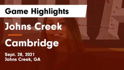 Johns Creek  vs Cambridge  Game Highlights - Sept. 28, 2021