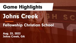 Johns Creek  vs Fellowship Christian School Game Highlights - Aug. 23, 2022
