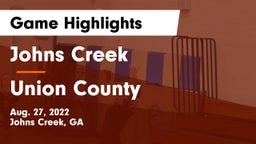 Johns Creek  vs Union County  Game Highlights - Aug. 27, 2022