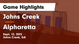 Johns Creek  vs Alpharetta  Game Highlights - Sept. 13, 2022