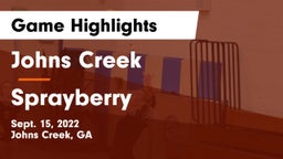 Johns Creek  vs Sprayberry  Game Highlights - Sept. 15, 2022