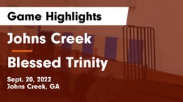 Johns Creek  vs Blessed Trinity  Game Highlights - Sept. 20, 2022