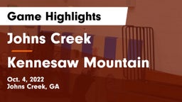 Johns Creek  vs Kennesaw Mountain  Game Highlights - Oct. 4, 2022