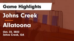 Johns Creek  vs Allatoona  Game Highlights - Oct. 22, 2022