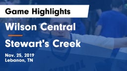 Wilson Central  vs Stewart's Creek  Game Highlights - Nov. 25, 2019