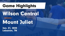 Wilson Central  vs Mount Juliet  Game Highlights - Jan. 21, 2020