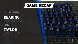 Recap: Reading  vs. Taylor  2016