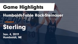 Humboldt-Table Rock-Steinauer  vs Sterling  Game Highlights - Jan. 4, 2019