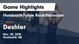 Humboldt-Table Rock-Steinauer  vs Deshler  Game Highlights - Dec. 28, 2020