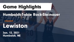 Humboldt-Table Rock-Steinauer  vs Lewiston  Game Highlights - Jan. 12, 2021