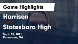 Harrison  vs Statesboro High Game Highlights - Sept. 25, 2021