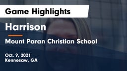 Harrison  vs Mount Paran Christian School Game Highlights - Oct. 9, 2021