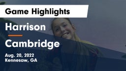 Harrison  vs Cambridge  Game Highlights - Aug. 20, 2022