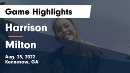 Harrison  vs Milton  Game Highlights - Aug. 25, 2022
