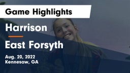 Harrison  vs East Forsyth  Game Highlights - Aug. 20, 2022
