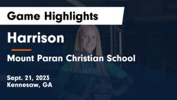 Harrison  vs Mount Paran Christian School Game Highlights - Sept. 21, 2023