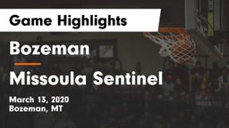 Bozeman  vs Missoula Sentinel  Game Highlights - March 13, 2020