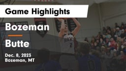 Bozeman  vs Butte  Game Highlights - Dec. 8, 2023