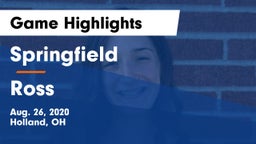 Springfield  vs Ross  Game Highlights - Aug. 26, 2020