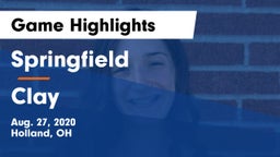 Springfield  vs Clay  Game Highlights - Aug. 27, 2020