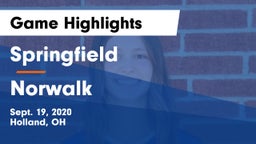Springfield  vs Norwalk  Game Highlights - Sept. 19, 2020