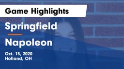 Springfield  vs Napoleon Game Highlights - Oct. 15, 2020