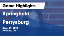 Springfield  vs Perrysburg  Game Highlights - Sept. 29, 2020