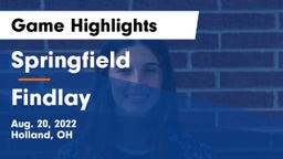 Springfield  vs Findlay  Game Highlights - Aug. 20, 2022