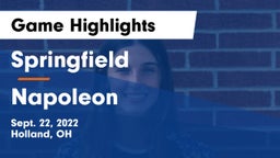 Springfield  vs Napoleon Game Highlights - Sept. 22, 2022