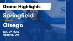 Springfield  vs Otsego  Game Highlights - Jan. 29, 2022