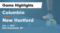 Columbia  vs New Hartford  Game Highlights - Oct. 1, 2022