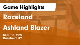 Raceland  vs Ashland Blazer  Game Highlights - Sept. 15, 2022