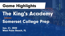 The King's Academy vs Somerset College Prep Game Highlights - Jan. 31, 2020