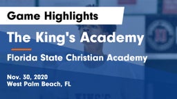The King's Academy vs Florida State Christian Academy Game Highlights - Nov. 30, 2020