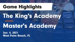 The King's Academy vs Master's Academy  Game Highlights - Jan. 4, 2021