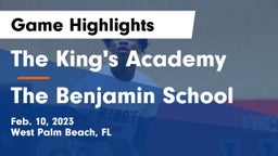 The King's Academy vs The Benjamin School Game Highlights - Feb. 10, 2023