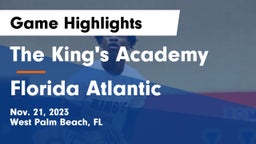 The King's Academy vs Florida Atlantic  Game Highlights - Nov. 21, 2023