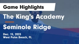 The King's Academy vs Seminole Ridge Game Highlights - Dec. 15, 2023