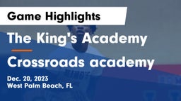 The King's Academy vs Crossroads academy  Game Highlights - Dec. 20, 2023