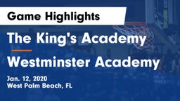 The King's Academy vs Westminster Academy Game Highlights - Jan. 12, 2020
