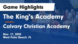 The King's Academy vs Calvary Christian Academy Game Highlights - Nov. 17, 2020