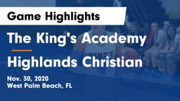 The King's Academy vs Highlands Christian Game Highlights - Nov. 30, 2020