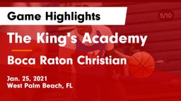 The King's Academy vs Boca Raton Christian  Game Highlights - Jan. 25, 2021