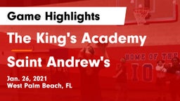 The King's Academy vs Saint Andrew's  Game Highlights - Jan. 26, 2021