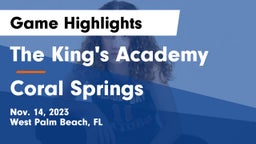 The King's Academy vs Coral Springs  Game Highlights - Nov. 14, 2023