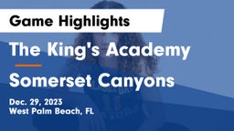 The King's Academy vs Somerset Canyons Game Highlights - Dec. 29, 2023
