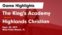 The King's Academy vs Highlands Christian Game Highlights - Sept. 20, 2019